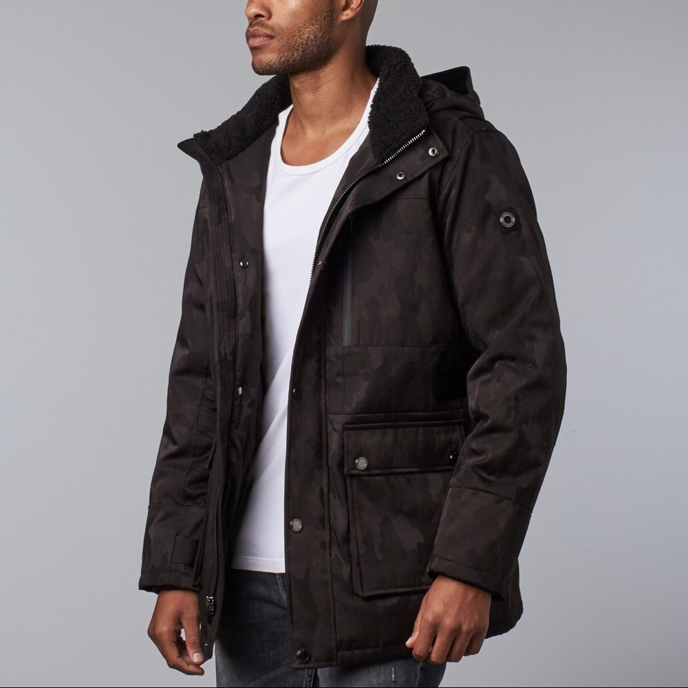 Orobos camo NYC designer brand coat XL